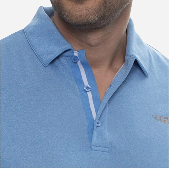 Copper Fit Essential Polo Shirt in Charcoal Heather, Size Large - Picture 6 of 6